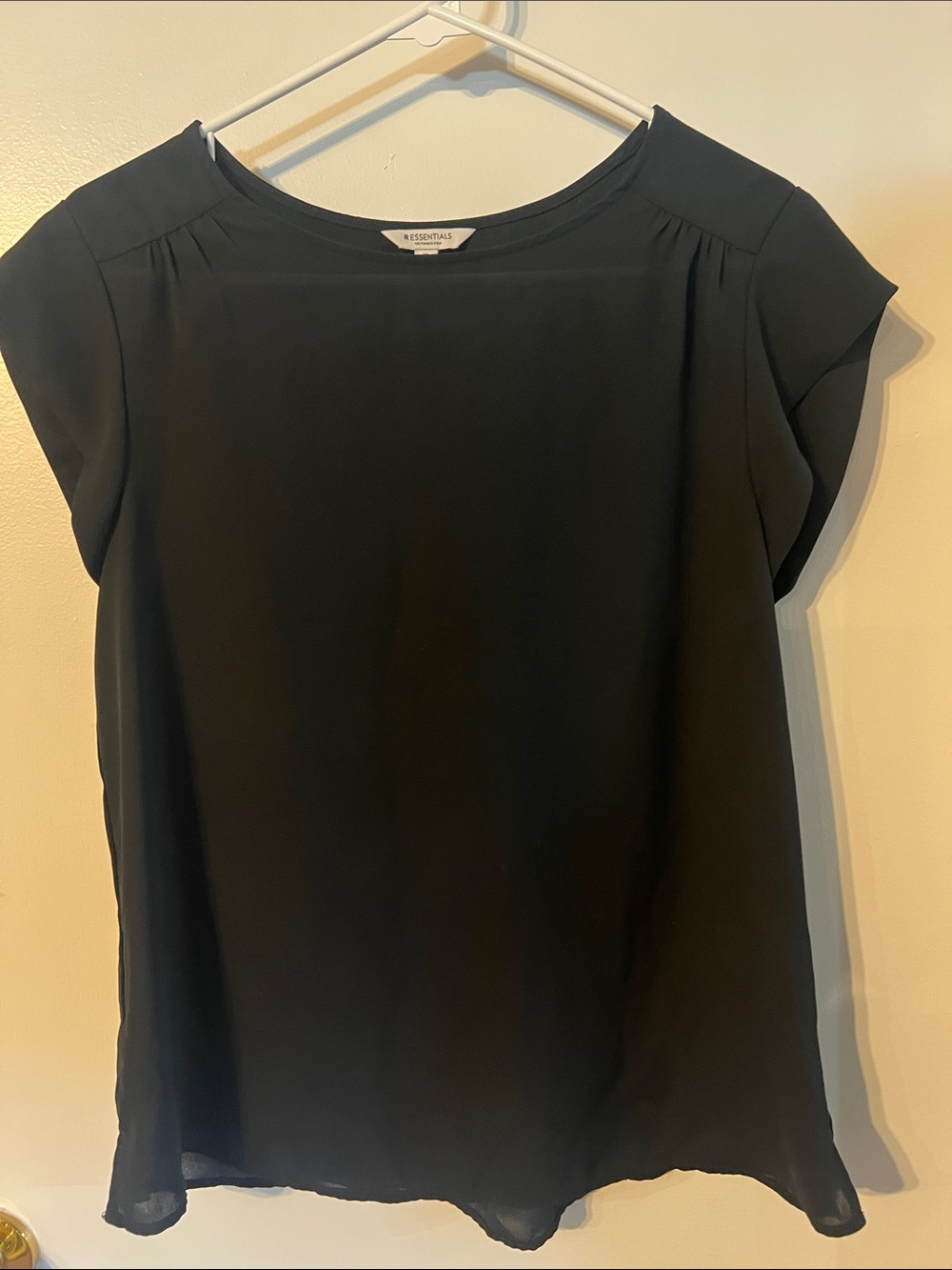 Essentials Black Cap Sleeve Blouse